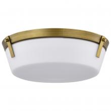 Nuvo 60/7750 - Rowen 3 Light Flush Mount; Natural Brass Finish; Etched White Glass