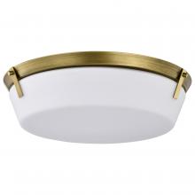 Nuvo 60/7751 - Rowen 4 Light Flush Mount; Natural Brass Finish; Etched White Glass