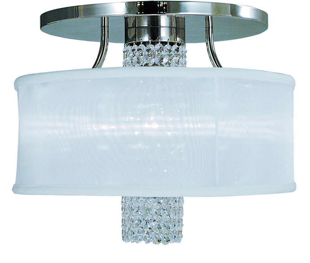 1-Light Polished Silver Angelique Flush / Semi-Flush Mount
