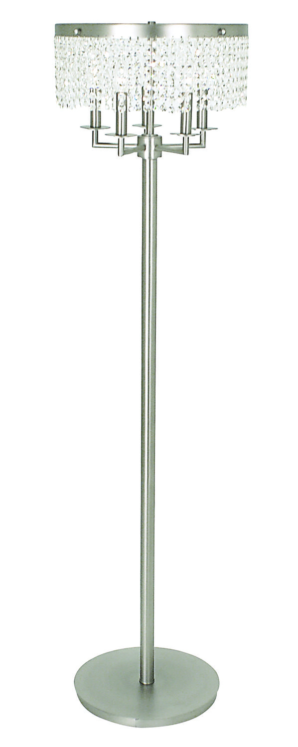 5-Light Polished Silver Princessa Portable Floor Lamp