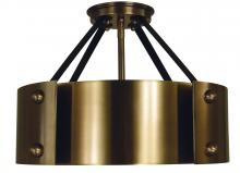 Framburg 5290 AB/MBLACK - 6-Light Antique Brass/Matte Black Lasalle Semi-Flush