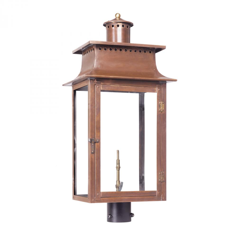 Maryville Outdoor Gas Post Lantern In Aged Coppe